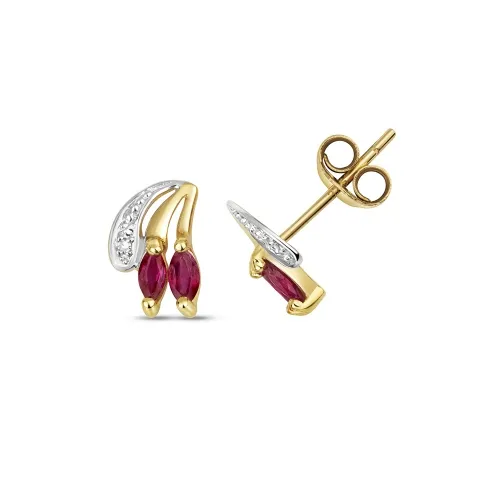 Diamond & Ruby Studs